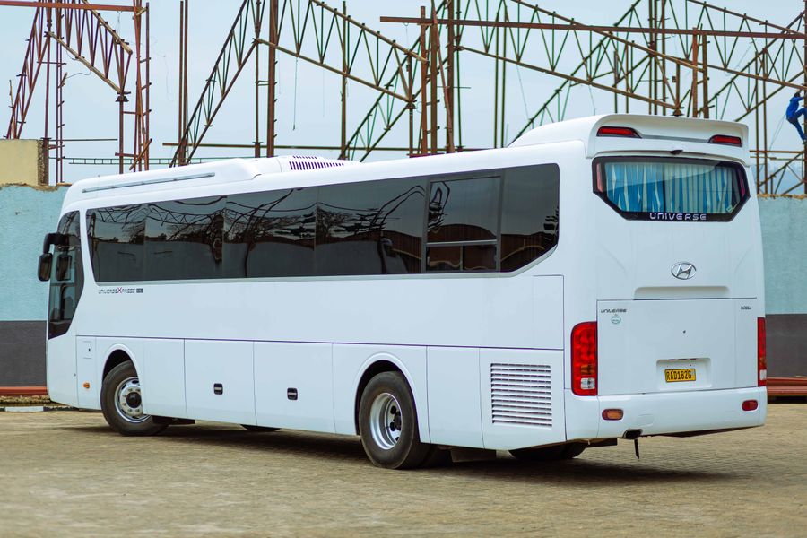 Air-conditioned luxury coach used for bulk employee transport